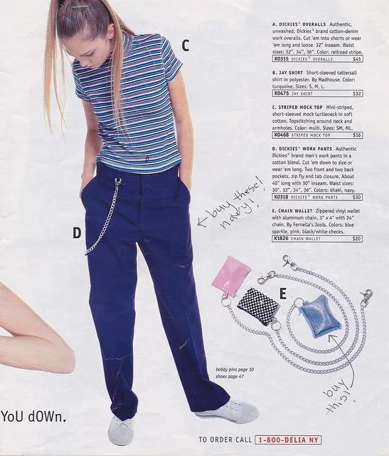 dELiA*s on instagram: chain wallets and a striped mock-neck top, summer 1996