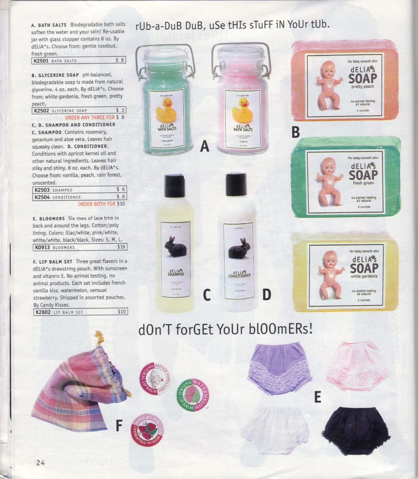 dELiA*s on instagram: a catalog page of bath and body goodies