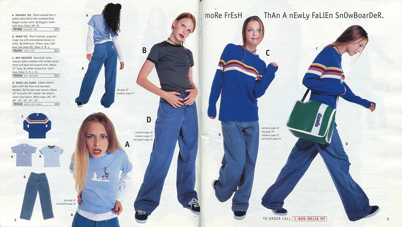 dELiA*s on instagram: four models in a spring catalog spread, shot on white